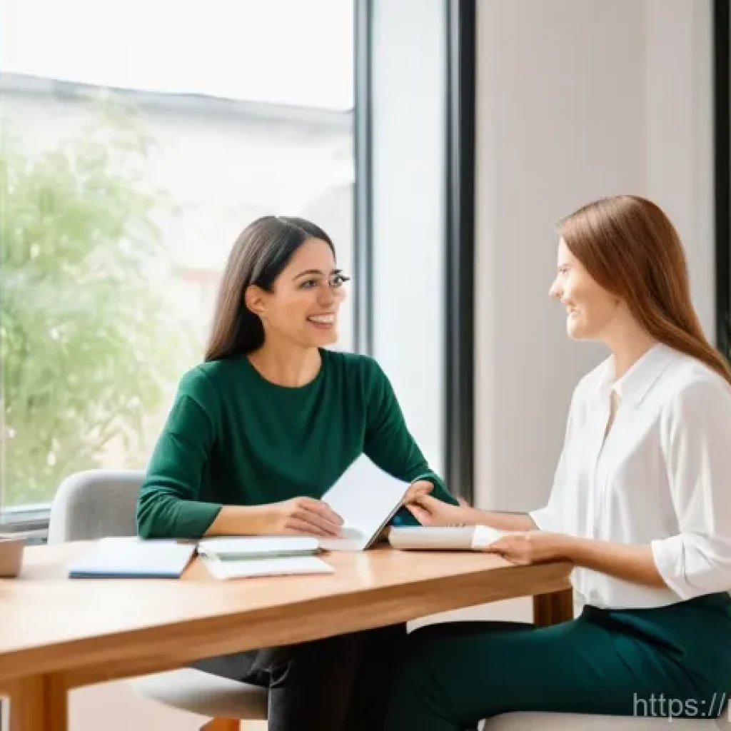 다이어트 지도사 직무 인터뷰 경험 공유 - **Prompt:** A compassionate female wellness coach, in her late 30s to early 40s, with a warm and inv...