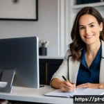 다이어트 지도사로서의 경력개발 전략 - **Prompt:** A compassionate female nutritionist in her mid-30s, with a kind and understanding expres...