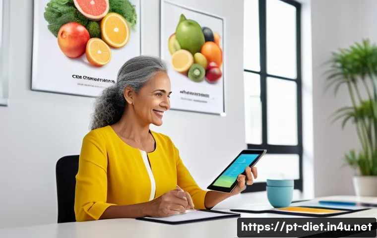 다이어트 지도사로서의 전문성 강화 전략 - A professional nutritionist conducting a detailed initial client assessment in a modern office setti...